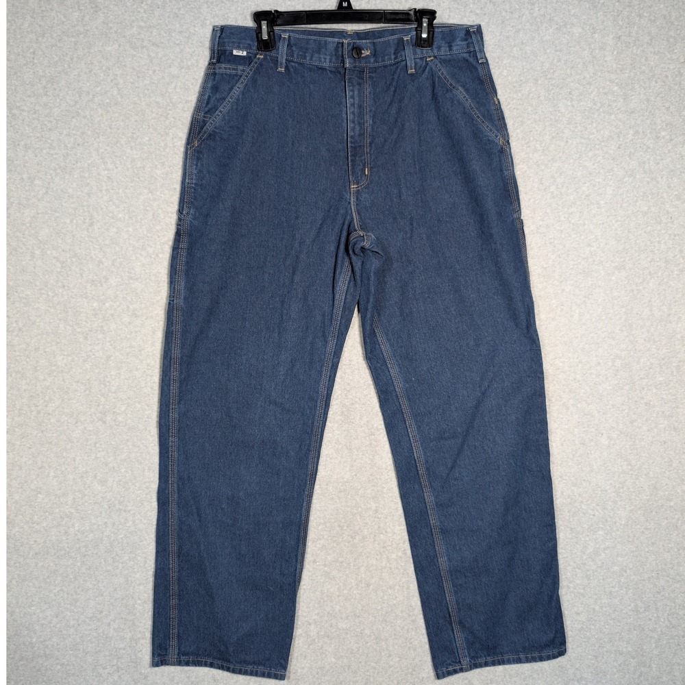 Carhartt HRC2 FR Carpenter Jeans Mens 36x32 Blue Workwear Utility *35x31.5